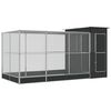 vidaXL Voliere mit Erweiterung Silber 416 x 203 x 216 cm Stahl