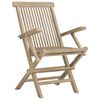 vidaXL Gartenstühle 2 Stk. Klappbar Grau 56x61x89 cm Massivholz Teak