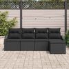 vidaXL Sofa Set mit Kissen mit Speicher 5 pcs Schwarz Poly-Rattan
