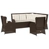 vidaXL 5-tlg. Garten-Lounge-Set mit Kissen Braun Poly Rattan
