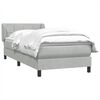 vidaXL Boxspringbett mit Matratze Hellgrau 90x220 cm Samt