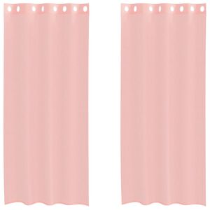 vidaXL Voile Vorh&auml;nge mit &Ouml;sen 2 Stk. Rosa 140x245 cm