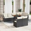 vidaXL Garten-Sofa-Set mit Kissen mit Kissen 9 pcs Schwarz und Creme