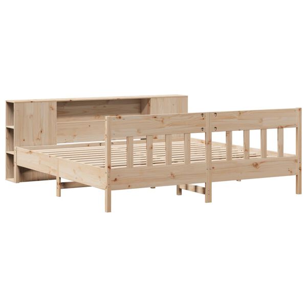 vidaXL Massivholzbett mit Regal ohne Matratze 180x200 cm Kiefer