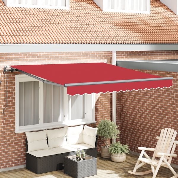 vidaXL Einziehbare Markise Rot 350 x 250 cm Stoff und Aluminium