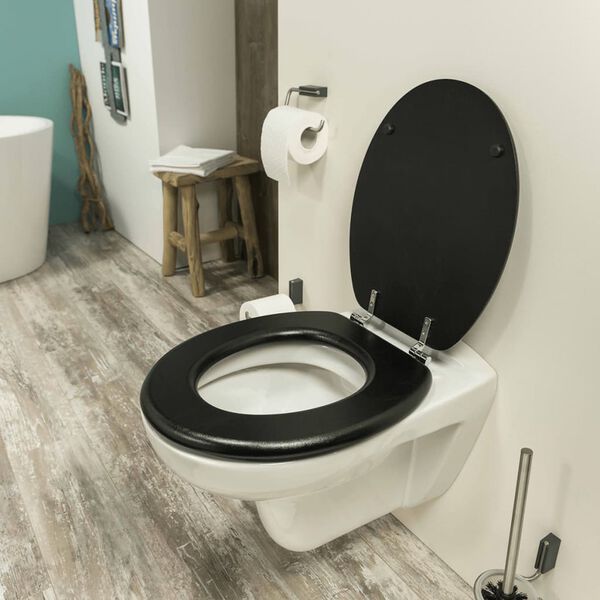 Tiger Toilettensitz Leatherlook MDF Schwarz 252540746