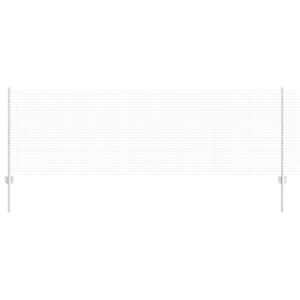 vidaXL Zaun mit Pfosten Silber 0,8 x 25 m Stahl