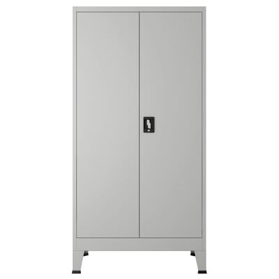 vidaXL Büroschrank mit 2 Türen Stahl 90 x 40 x 180 cm Grau