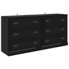 vidaXL Sideboards 2 pcs Schwarz Eichen-Optik 70 x 35,5 x 67,5 cm