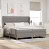 vidaXL Boxspringbett mit Matratze Dunkelgrau 90x190 cm Taupe Stoff