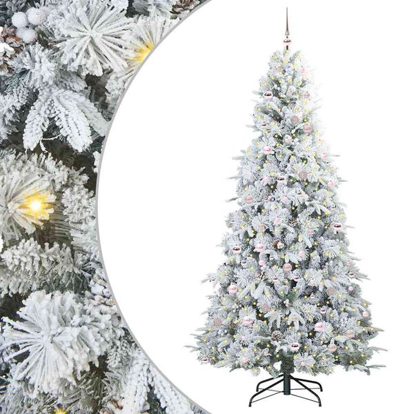 vidaXL Künstlicher klappbarer Weihnachtsbaum Weiß 240 cm PE und PVC