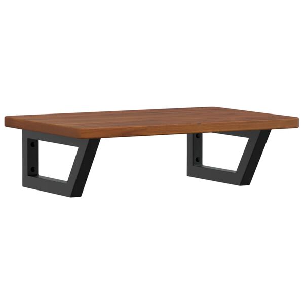 vidaXL Waschtischplatte mit Halterung Stahl und Massivholz Eiche