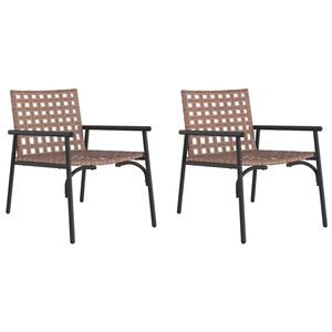 vidaXL Gartenstuhl 2 stk. Braun Poly-Rattan