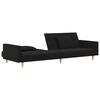 vidaXL Schlafsofa 2-Sitzer mit 2 Kissen Schwarz Stoff