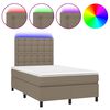 vidaXL Boxspringbett mit Matratze & LED Taupe 120x200 cm Stoff