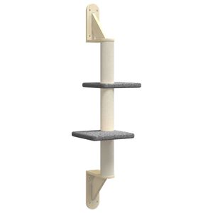 vidaXL Kratzbaum mit Kratzs&auml;ule Wandmontage Dunkelgrau 108 cm