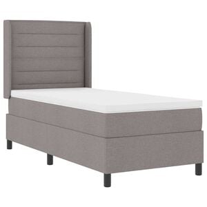 vidaXL LED Boxspringbett mit Kopfteil Taupe 90 x 190 cm Stoff