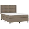 vidaXL Boxspringbett mit Matratze Taupe 140x200 cm Stoff