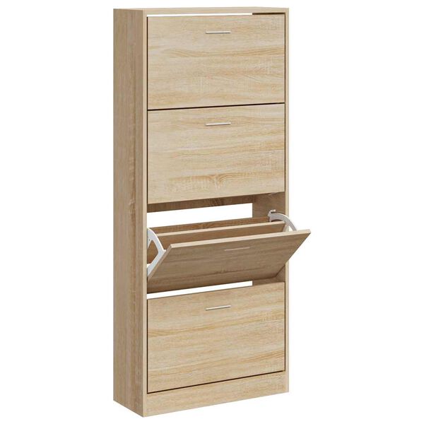 vidaXL Schuhschrank Sonoma-Eiche 63x24x147 cm Holzwerkstoff