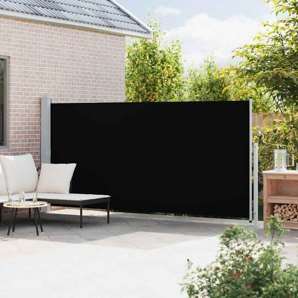 vidaXL Seitenmarkise Ausziehbar 180x500 cm Schwarz
