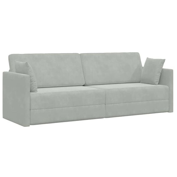 vidaXL Boden-Sofa-Bett Hellgrau 213 x 70 x 77 cm Samt