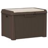 vidaXL Gartentruhe mit Sitzkissen Braun 125 L PP