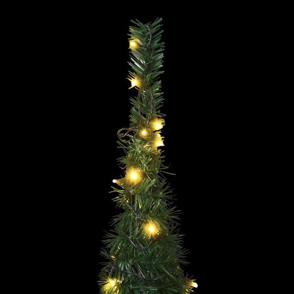 vidaXL K&uuml;nstlicher Pop-Up-Weihnachtsbaum mit Beleuchtung Gr&uuml;n 210 cm
