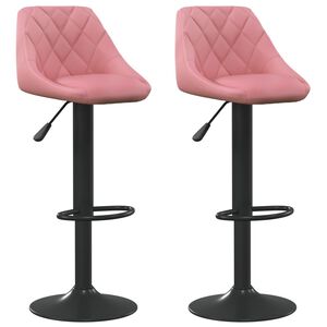 vidaXL Barhocker 2 Stk. Rosa Samt