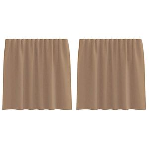 vidaXL Voile Vorh&auml;nge mit Stangentaschen 2 Stk. Hellbraun