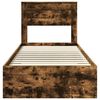 vidaXL Bettrahmen Ger&auml;ucherte Eiche 90 x 200 cm Holzwerkstoff