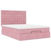 vidaXL Ottoman-Bett mit Matratzen & LEDs Rosa 140x190 cm Samt