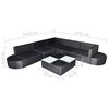 vidaXL 8-tlg. Garten-Lounge-Set mit Kissen Poly Rattan Schwarz