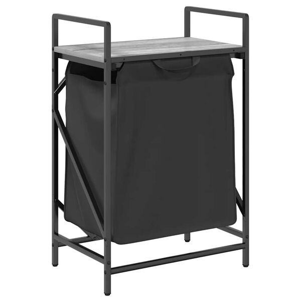 vidaXL W&auml;schekorb 1 Fach mit Ablage Grau Sonoma