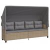 vidaXL 5-tlg. Garten-Sofagarnitur mit Kissen Beige Poly Rattan