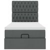 vidaXL Ottoman-Bett mit Matratze Dunkelgrau 90x190 cm Stoff
