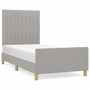 vidaXL Bettgestell ohne Matratze Hellgrau 80x200 cm Stoff