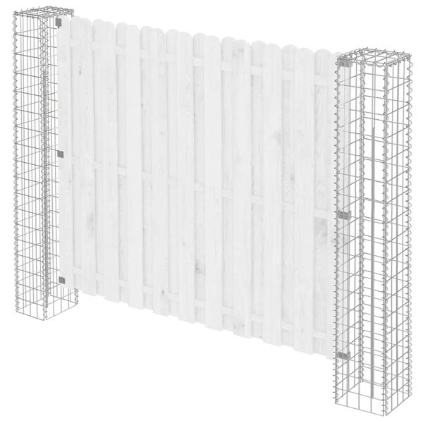 vidaXL Zaunpfosten 2 pcs Silber 20 x 20 x 190 cm Metall