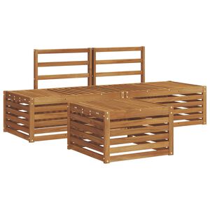 vidaXL Outdoor-Sofagarnitur Natur 59 x 59 x 37 cm Massivholz Akazie