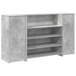 vidaXL Empfangstheke Betongrau 180x50x103,5 cm Holzwerkstoff