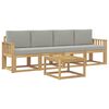 vidaXL Outdoor-Sofagarnitur 5 stk. Wei&szlig; und Hellgrau Polyester