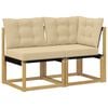vidaXL 2 stk. Outdoor Mittel- und Ecksofa Wei&szlig;