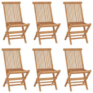 vidaXL Klappst&uuml;hle, 6 St&uuml;ck, Massivholz Teakholz