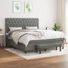 vidaXL Boxspringbett mit Matratze Dunkelgrau 160x200 cm Stoff