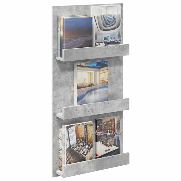 vidaXL Magazinregal Beton Grau 51 x 11 x 102 cm Holzwerkstoff