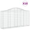 vidaXL Gabionen mit Hochbogen 10Stk. 200x30x100/120cm Verzinktes Eisen
