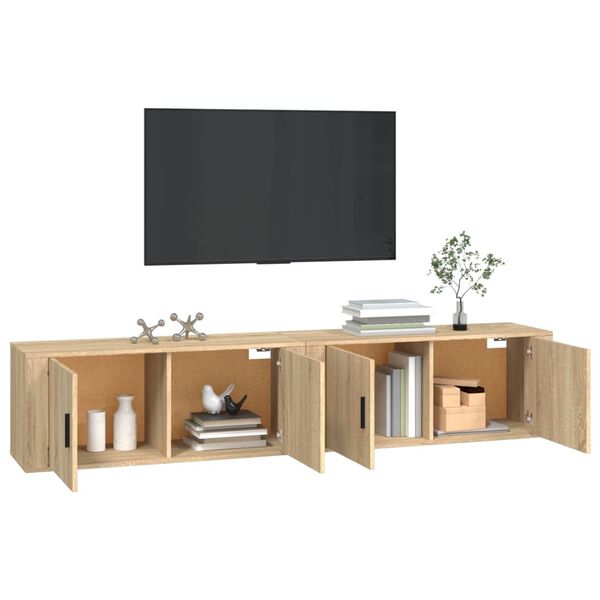 vidaXL TV-Wandschr&auml;nke 2 Stk. Sonoma-Eiche 100x34,5x40 cm