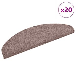 vidaXL Stufenmatten Selbstklebend 20 Stk. 65x21x4 cm Hellbraun Halbrund Gro&szlig;