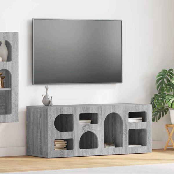 vidaXL TV-Schr&auml;nk Graues Sonoma 100 x 35 x 40 cm Holzwerkstoff