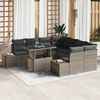 vidaXL Garten-Sofa-Set mit Kissen mit Speicher mit Kissen 9 pcs Grau