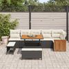 vidaXL Garten-Sofa-Set mit Kissen 9 pcs Schwarz und Creme
